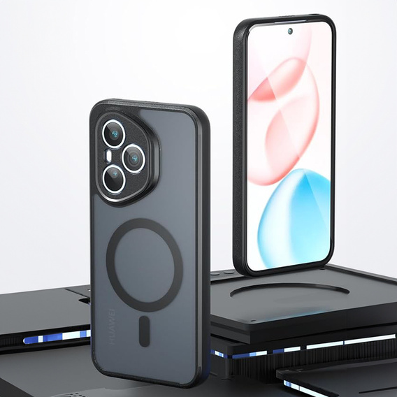 Tok Honor 400 Pro 5G-hoz, MagSafe, ERBORD Matt Case, fekete + képernyőüveg