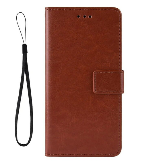 Pattintható tok a Xiaomi Poco F6, Crazy Horse Wallet, barna