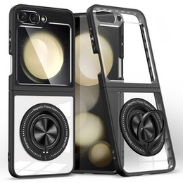 Tok Samsung Galaxy Z Flip7 FE / Z Flip6, Corners Dropproof, MagSafe-hoz, átlátszó / fekete