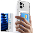 Tok iPhone 16, Card Holder Kickstand, átlátszó