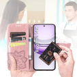 Pattintható tok a Realme 14X / Realme C75, Butterfly, rózsaszín rose gold