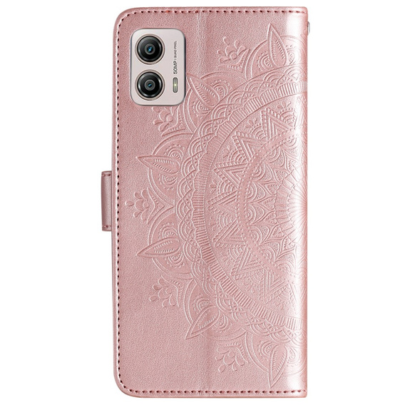 Pattintható tok a Motorola Moto G53 5G, Mandala Flower, rózsaszín rose gold