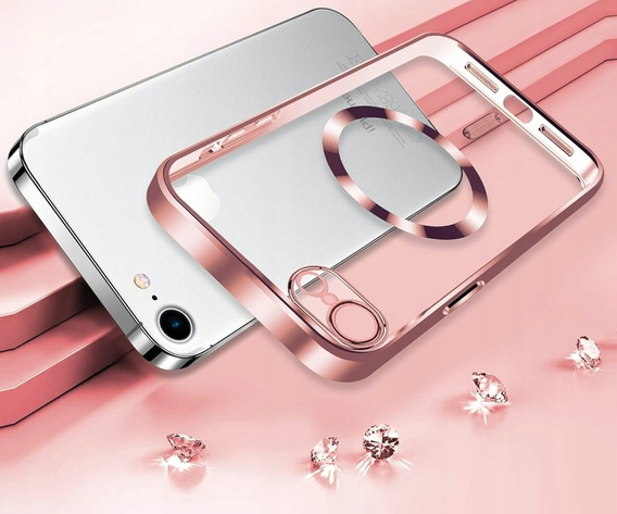 Tok iPhone 7 / 8-hoz, Electro MagSafe, rózsaszín + üveg a képernyőhöz