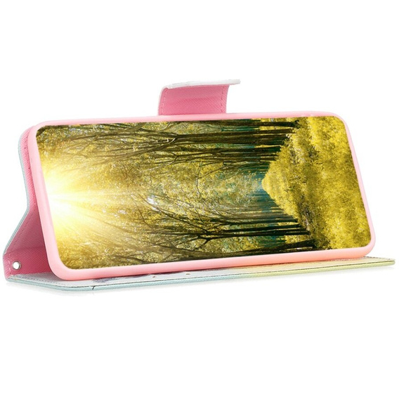 Pattintható tok a Samsung Galaxy A55 5G, Wallet, Feather, kék