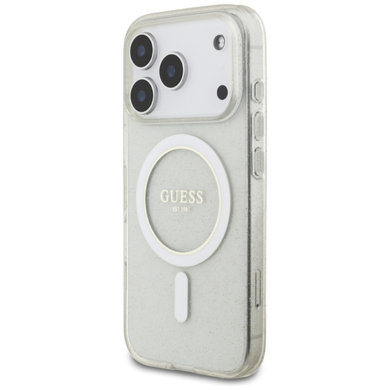 Guess IML Glitter Pearl Strap MagSafe tok iPhone 17 Pro Max készülékhez