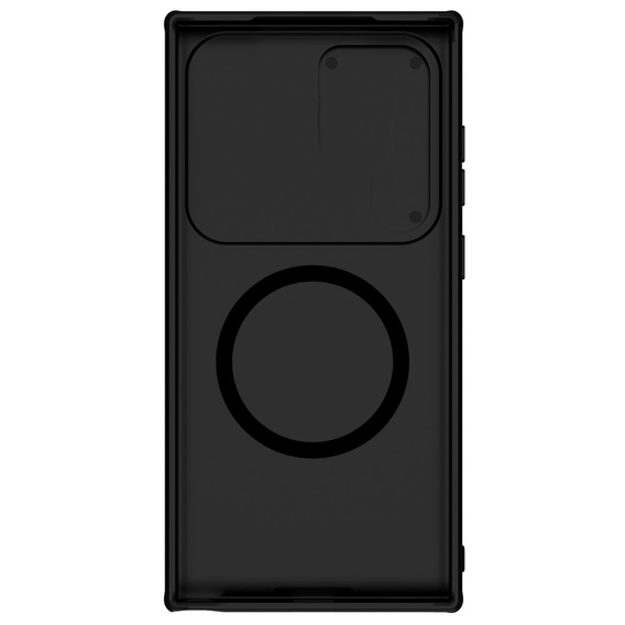 NILLKIN tok Samsung Galaxy S24 Ultra, szilikon CamShield tok MagSafe-hoz, fekete