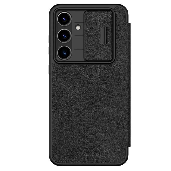 NILLKIN flip tok Samsung Galaxy S24 FE, CamShield Qin Pro, bőr, fekete