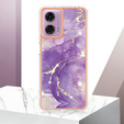 Védő tok Motorola Moto G24 / G24 Power / G04, Marble Slim Case, sötétlila