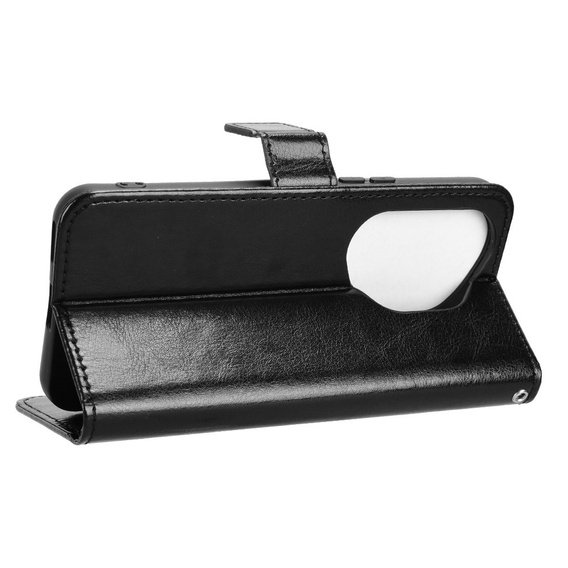 Pattintható tok a Honor 400 Pro 5G, Crazy Horse Wallet, fekete