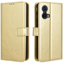 Pattintható tok a Motorola Moto G85, Crazy Horse Wallet, arany