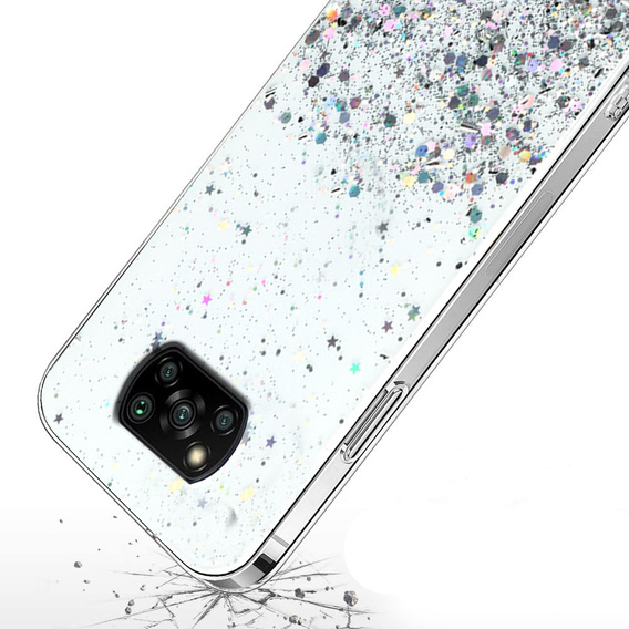 Telefontok a Xiaomi POCO X3 / X3 NFC, Glittery, átlátszó