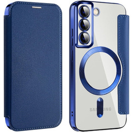 Pattintható tok a Samsung Galaxy S22 5G, RFID Wallet MagSafe CamShield, sötétkék