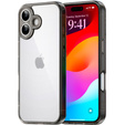 Tok iPhone 17 készülékhez, kamerafedéllel, átlátszó, fekete oldallal
