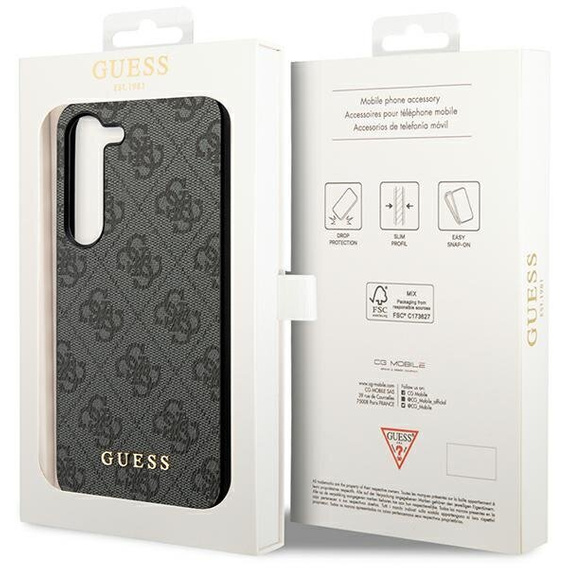 GUESS Telefontok a Samsung Galaxy A55, 4G Charms Collection Hardcase, szürke