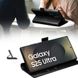 Flip tok Samsung Galaxy S25 Ultra, QIALINO Leather Wallet, fekete
