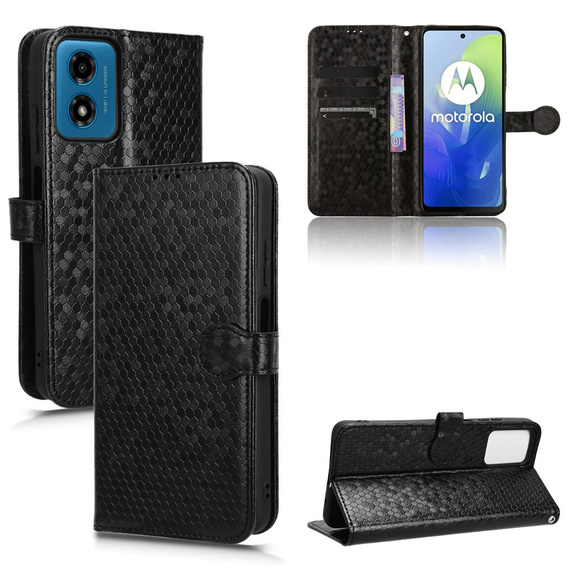 Flap tok Motorola Moto G24 / G24 Power / G04, Wallet Rhombus, fekete