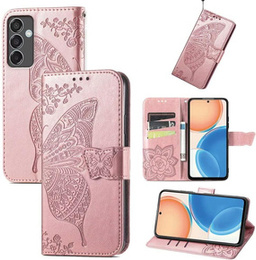 Pattintható tok a Samsung Galaxy M55 5G, Butterfly, rózsaszín rose gold