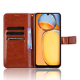 Pattintható tok a Xiaomi Redmi 13C / Poco C65, Crazy Horse Wallet, barna