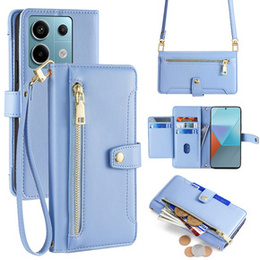 Pattintható tok a Xiaomi Redmi Note 13 Pro 5G, Wallet Zipper Pocket, kék