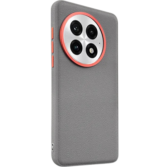 Bőr tok OnePlus 13, leather hybrid, szürke