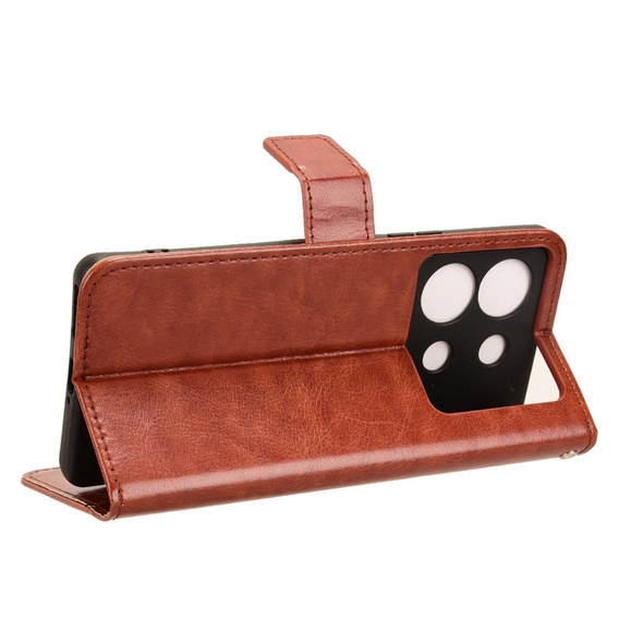 Pattintható tok a Infinix Zero 30 5G, Crazy Horse Wallet, barna