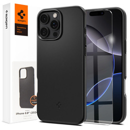 Spigen tok iPhone 16 Pro Max készülékhez, Thin Fit Mag, fekete + 9H edzett üveg