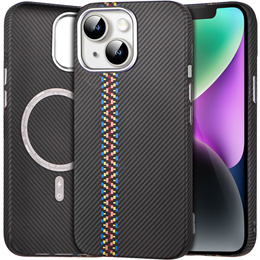 Tok iPhone 14, Carbon Fiber MagSafe, fekete