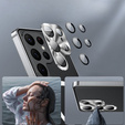 Kameravédő tok Samsung Galaxy S23 Ultra, CamShield MagSafe, átlátszó / ezüst