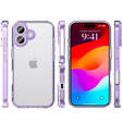Tok iPhone 17 készülékhez, kamerafedéllel, átlátszó, lila oldalakkal