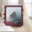 Tojás Samsung Galaxy Z Flip7 FE / Z Flip6, CASEME Litchi Leather, piros