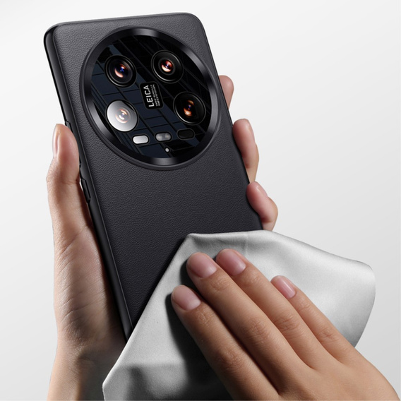 Bőr tok Xiaomi 14 Ultra, leather hybrid, fekete