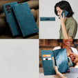CASEME tok Samsung Galaxy S22 Ultra, Leather Wallet Case, zöld