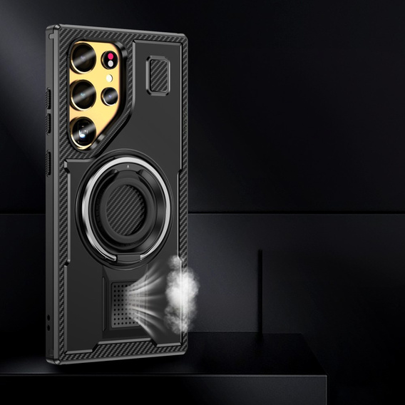 Telefontok a Samsung Galaxy S25 Ultra, Kickstand Ring, fekete