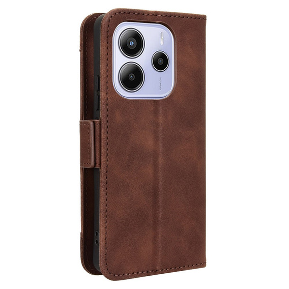 Pattintható tok a Xiaomi Redmi Note 14 4G, Card Slot, barna