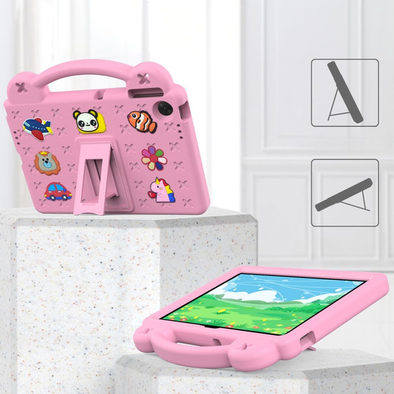 Gyermek tok Lenovo Tab TB311FU, Cute Patterns, állvánnyal, rózsaszín