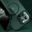 Tok iPhone 11 Pro-hoz, MagSafe, ERBORD Matt Case, zöld + képernyőüveg