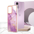 Védő tok Motorola Moto G24 / G24 Power / G04, Marble Slim Case, lila