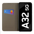 Pattintható tok a Samsung Galaxy A32 5G, Wallet Smart Magnet, sötétkék