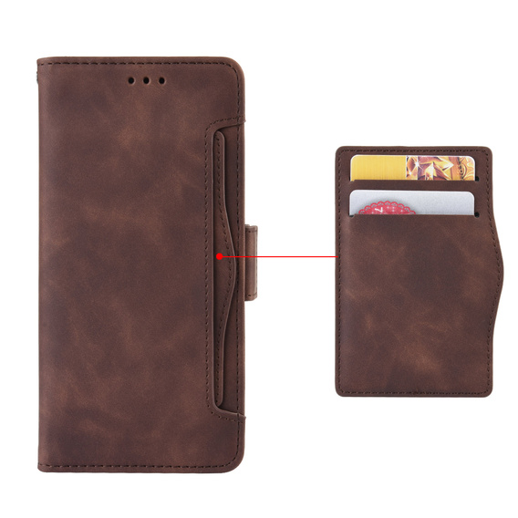 Pattintható tok a Samsung Galaxy S25 FE, Card Slot, barna