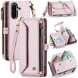 Tok CASEME Samsung Galaxy A56 5G, RFID Leather Wallet, vállpánttal, rózsaszín