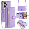 Pattintható tok a Xiaomi Redmi Note 13 Pro+, Wallet Zipper Pocket, lila