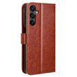 Pattintható tok a Samsung Galaxy M55 5G, Crazy Horse Wallet, barna