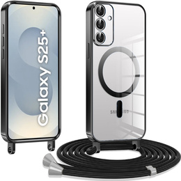 Tok Samsung Galaxy S25+ Plus, Electro MagSafe, fekete + nyaklánc