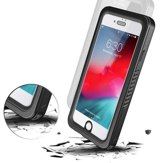 IP68 vízálló tok a iPhone 7/8/SE 2020/SE 2022, fekete