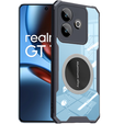 Tok Realme GT 7 / 7T, mágneses lemezzel, átlátszó / fekete