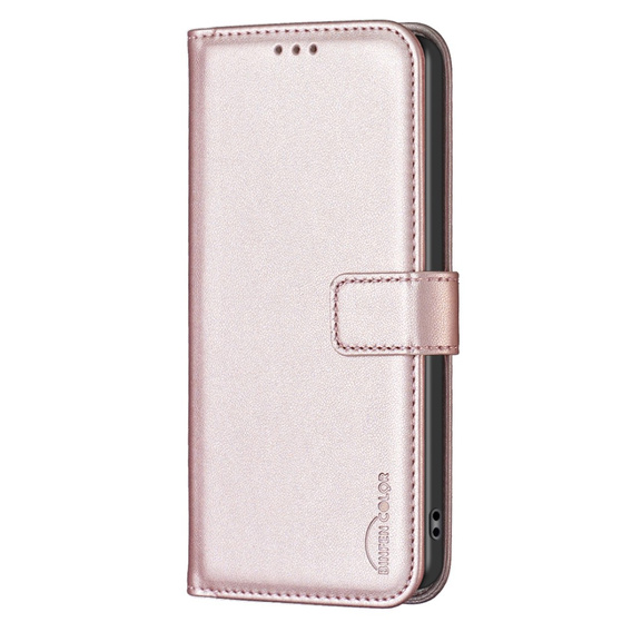 Pattintható tok a Samsung Galaxy S23 FE, BINFEN Wallet, rózsaszín rose gold + 9H üveg 