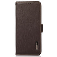 KHAZNEH RFID tok Samsung Galaxy S24 Ultra, Litchi textúra, barna