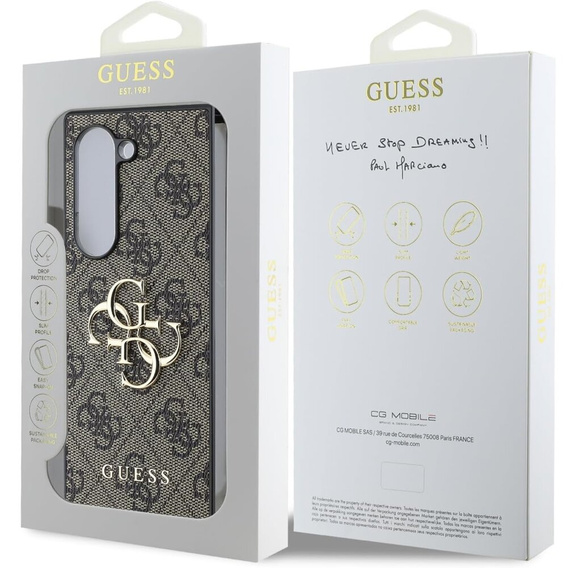 GUESS Telefontok a Samsung Galaxy Z Fold6, 4G Big Metal Logo, barna