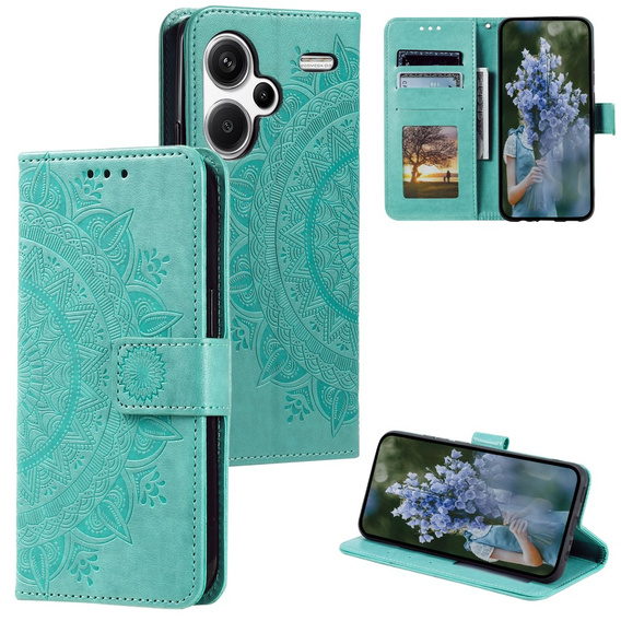 Pattintható tok a Xiaomi Redmi Note 13 Pro+, Mandala, zöld