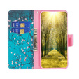 Pattintható tok a Samsung Galaxy M34, Wallet, Sakura, kék